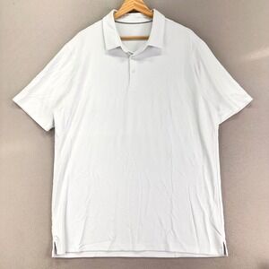 AH Performance Polo Mens XL White Modal Blend Stretch Moisture Wicking Golf Work